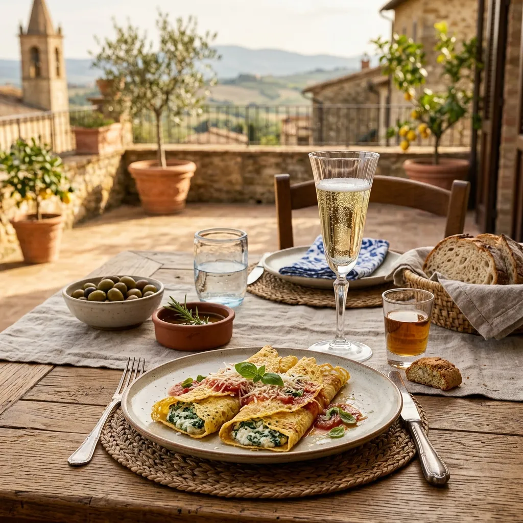 Accostamento tra vino e crespelle